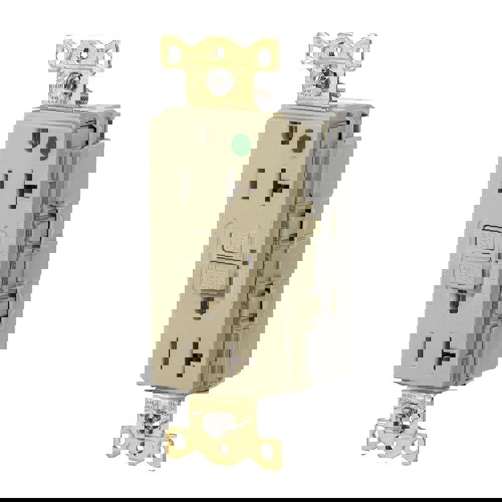 GFCI Receptacles; Grade: Commercial; Hospital ; Receptacle Type: Duplex ; NEMA Configuration: 5-15R ; Amperage: 20 ; Reset Type: Manual ; Wiring Method: Wiring Module